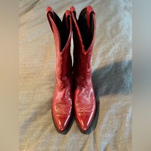 Vintage Red Tony Lama Cowgirl Boots 6.5W